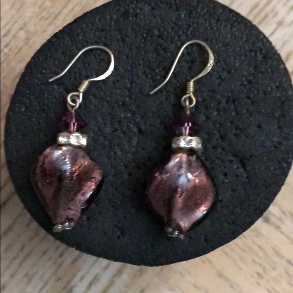 Earrings authentic Chrystal and sterling 925🦋 - Picture 2 of 3